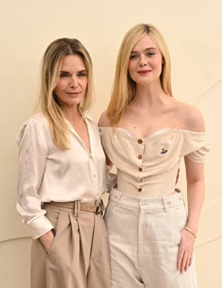 03 February, 2026 - Los Angeles, California - Michelle Pfeiffer, Elle Fanning. Apple TV Press Day held at Barker Hangar in Los Angeles. Santa Monica USA - ZUMAa123 20260203_zaa_a123_425 Copyright: xADx
