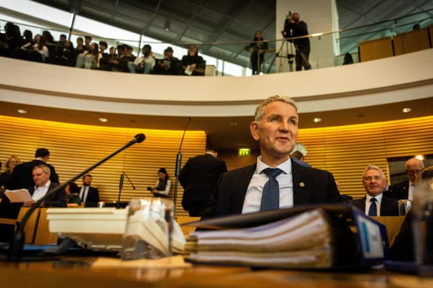 Erfurt , 040226 , Thüringer Landtag Plenum , Konstruktives Misstrauensvotum im Bild: Björn Höcke (AfD) *** Erfurt , 040226 , Thuringian state parliament plenary , Constructive vote of no confidence in Björn Höcke AfD picture