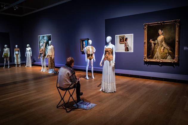 Berlin Mitte Tiergarten; das Kulturforum: Gemäldegalerie im Rahmen der Fashion Week: Gallery Looks Modeinszenierungen in der Gemäldegalerie - 04.02.2026 Kulturforum