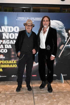 Milan, Preview of the Film Andando Dove Non So (Going Where I Don t Know), Mauro Pagani, a life on the run. Pictured: Manuel Agnelli, Mauro Pagani  Copyright: xSimonexComix xipa-agency.netx xComi Terenghix IPA_Agency_IPA70976688