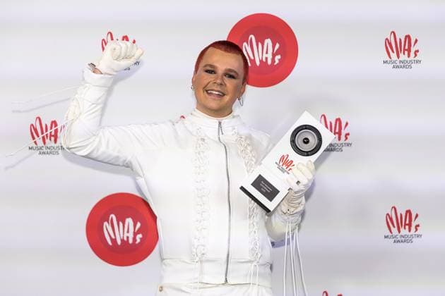 Singer Red Sebastian (Seppe Herreman) pictured during the 18th edition of the MIA s, Music Industry Awards, award show, in Brussels, Wednesday 04 February 2026. The MIA awards are handed out by the VRT and VI.BE.  JAMESxARTHURxGEKIERE 161169658