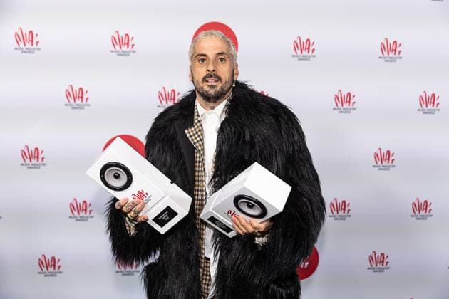 Singer Zwangere Guy pictured during the 18th edition of the MIA s, Music Industry Awards, award show, in Brussels, Wednesday 04 February 2026. The MIA awards are handed out by the VRT and VI.BE.  JAMESxARTHURxGEKIERE 161169884
