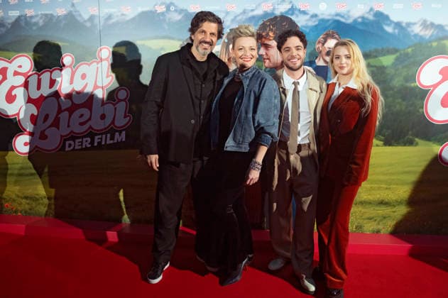Pasquale Aleardi, Susanne Kunz, Luca Hänni und Elena Flury bei der Weltpremiere des Kinofilms Ewigi Liebi im Abaton. Zürich, 04.02.2026