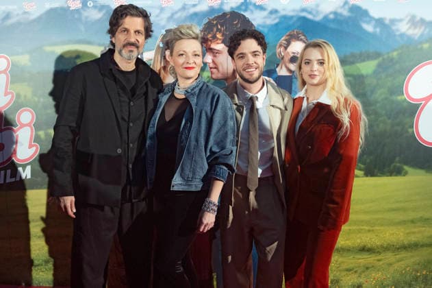 Pasquale Aleardi, Susanne Kunz, Luca Hänni und Elena Flury bei der Weltpremiere des Kinofilms Ewigi Liebi im Abaton. Zürich, 04.02.2026