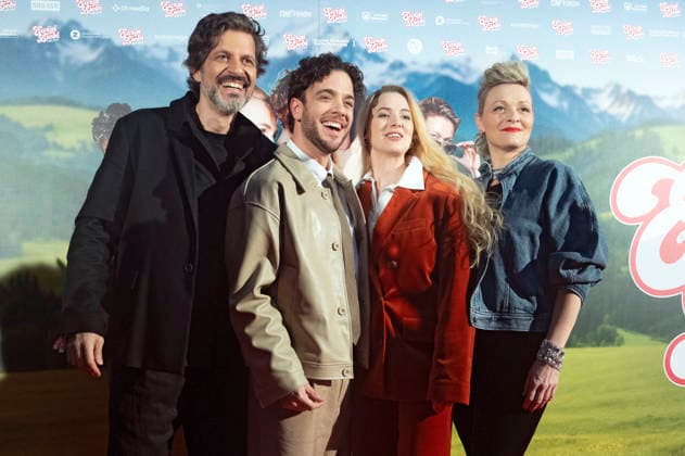 Pasquale Aleardi, Luca Hänni, Elena Flury und Susanne Kunz bei der Weltpremiere des Kinofilms Ewigi Liebi im Abaton. Zürich, 04.02.2026