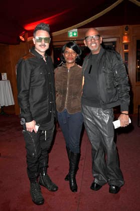 Can Fischer, Sheri Hagen und Pierre Sanoussi-Bliss bei der Premiere des Theaterstücks Klangrazzia 2.0 in der Bar jeder Vernunft. Berlin, 04.02.2026