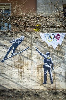 February 5, 2026, Rome, Rome, Italy: New mural by street artist LAIKA Ã¢â‚¬oeIce OutÃ¢â‚¬Â is a denunciation of the presence of the American federal agency at the Milan-Cortina Olympic Games, Rome, February 5th 2026 Rome Italy  - ZUMAa289 20260205_zia_a289_007 Copyright: xAlessandroxSerranox