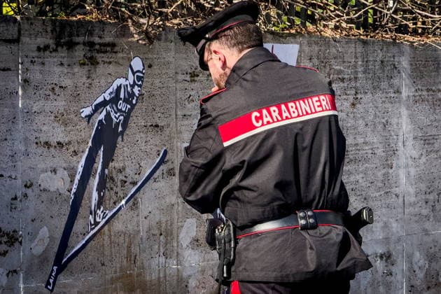 February 5, 2026, Rome, Rome, Italy: New mural by street artist LAIKA Ã¢â‚¬oeIce OutÃ¢â‚¬Â is a denunciation of the presence of the American federal agency at the Milan-Cortina Olympic Games, Rome, February 5th 2026 Rome Italy  - ZUMAa289 20260205_zia_a289_013 Copyright: xAlessandroxSerranox