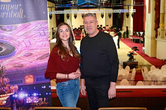 Annika Lau und Joachim Llambi beim Fototermin zum SemperOpernball 2026 in der Semperoper. Dresden, 05.02.2026