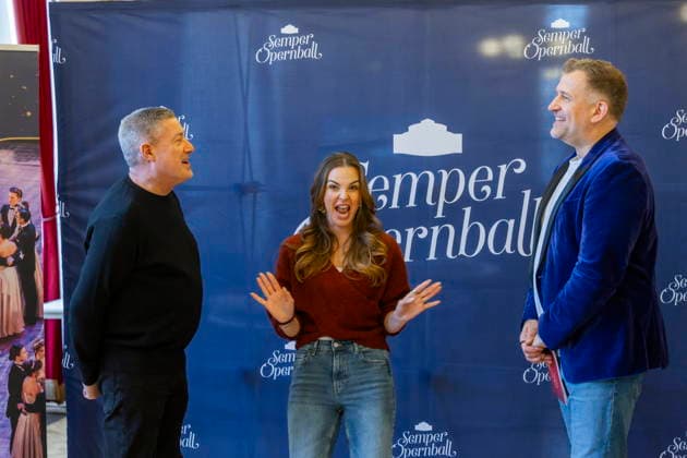 SemperOpernball 2026 Medientermin vor dem SemperOpernball 2026, Joachim Llambi und Annika Lau, Ball-Moderatoren, Rene Kindermann Dresden Sachsen Deutschland