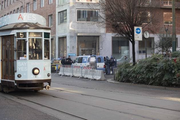Milan, Hotel Gallia, Roads blocked near the Central Station for the arrival at the luxury hotel of US Vice President J.D. Vance and Secretary of State Marco Rubio.  Copyright: xFrancescoxEnriquezx xipa-agency.netx xfrancescoxenriquezx IPA_Agency_IPA70992719