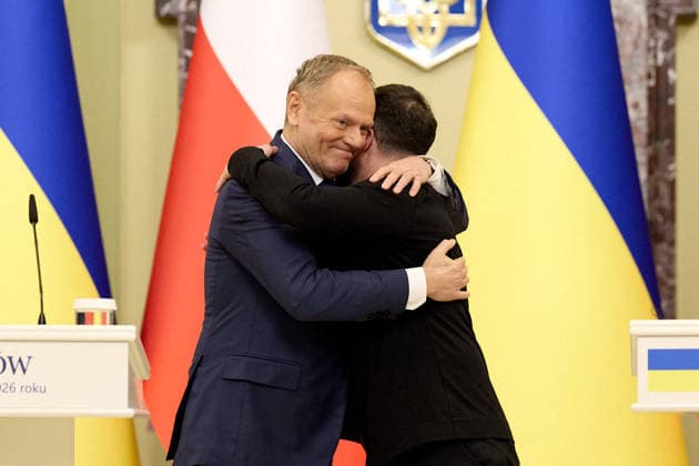 News Bilder des Tages Ukrainian President Volodymyr Zelensky and Polish Prime Minister Donald Tusk agree on the work of common energy projects and the joint production of drones, in kyiv, Ukraine, on February 5, 2026 Ukraine Presidency via Bestimage Ukrainian President Volodymyr Zelensky and Polish Prime Minister Donald Tusk agree on the work of common energy projects and the joint production of drones, in kyiv, Ukraine, on February 5, 2026 Kiev Ukraine  Copyright: xUkrainexPresidencyxviaxBestimagexUkrainexPresidencyxviaxBestimagex