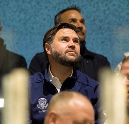 February 5, 2026, Milan, Lombardy, Italy: United States Vice President, JD VANCE, cheers on the USA as they play against Team Czechia in the Preliminary Round Group B at the Milano Ice Park In Rho in MILAN, Italy during the 2026 Milano Corntina Winter Olympics. Team USA beats Team Czechia 5-1. Milan Italy - ZUMAa161 20260205_oly_a161_042 Copyright: xWalterxG.xArcex