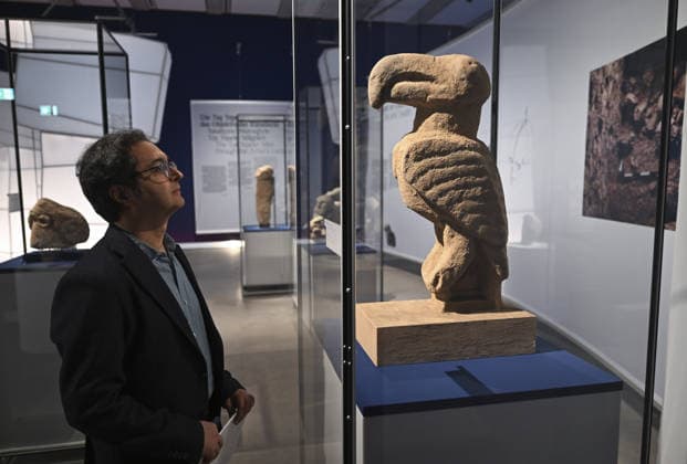 Gobeklitepe exhibition to open in Germany BERLIN, GERMANY - FEBRUARY 5: Gobeklitepe, known as the world’s oldest settlement and listed as a UNESCO World Heritage site, and the surrounding Tas Tepeler region are to be introduced with 93 selected artifacts in an exhibition in Germany, presenting the artistic expressions of early settled communities from birth and daily life to death across eight thematic sections, ahead of its opening in Berlin, Germany, on February 5, 2026. Halil Sagirkaya Anadolu Berlin Germany. Editorial use only. Please get in touch for any other usage.  Copyright: x2026xAnadoluxHalilxSagirkayax