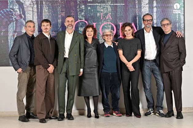 Photocall of the film La Gioia February 5, 2026, Rome. Presentation of the film La Gioia. Pictured is director Nicolangelo Gelormini and the cast, including Valeria Golino, Saul Nanni, Jasmine Trinca, and Francesco Colella. Producers Nicola Giuliano, Viola Prestieri, and Gennaro Formisano., Credit:Maria Laura Antonelli Avalon Italy., Rome  Copyright: xMariaxLauraxAntonellix xAvalonx 1072313123