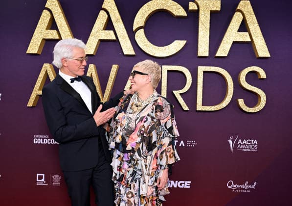 AACTA AWARDS 2026, Baz Luhrmann (left) and Catherine Martin (right) are seen posing for a photo on the red carpet at the 2024 AACTA Awards at HOTA in Surfers Paradise, Queensland, Friday, February 6, 2026. ( NO ARCHIVING BRISBANE QUEENSLAND AUSTRALIA  Copyright: xDARRENxENGLANDx 20260206145262179700