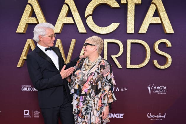 AACTA AWARDS 2026, Baz Luhrmann (left) and Catherine Martin (right) are seen posing for a photo on the red carpet at the 2024 AACTA Awards at HOTA in Surfers Paradise, Queensland, Friday, February 6, 2026. ( NO ARCHIVING BRISBANE QUEENSLAND AUSTRALIA  Copyright: xDARRENxENGLANDx 20260206195349509798