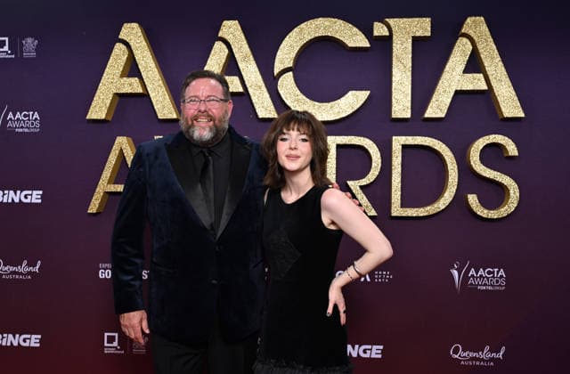 AACTA AWARDS 2026, Shane Jacobson and Liv Jacobson are seen posing for a photo on the red carpet at the 2024 AACTA Awards at HOTA in Surfers Paradise, Queensland, Friday, February 6, 2026. ( NO ARCHIVING BRISBANE QUEENSLAND AUSTRALIA  Copyright: xDARRENxENGLANDx 20260206125857651826