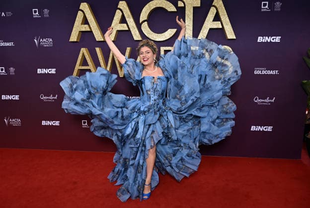 AACTA AWARDS 2026, Esme James is seen posing for a photo on the red carpet at the 2024 AACTA Awards at HOTA in Surfers Paradise, Queensland, Friday, February 6, 2026. ( NO ARCHIVING BRISBANE QUEENSLAND AUSTRALIA  Copyright: xDARRENxENGLANDx 20260206166141771260