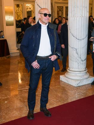 Milan, Milan Cortina 2026 Olympic Games, Welcome cocktail for guests at the Opening Ceremony at Teatro alla Scala. Pictured: Stanley Tucci.  Copyright: xAlbertoxTerenghix xipa-agency.netx xComi Terenghix IPA_Agency_IPA71036439