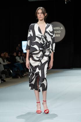 Modad catwalk during Madrid Fashion Week in Madrid - 06 Feb 2026 A model walks the runway in a design by designer ÁNGEL IGLESIAS at the Modad catwalk during Madrid Fashion Week at Ifema. Madrid Spain Copyright: xAtilanoxGarciax xSOPAxImagesx photos04323