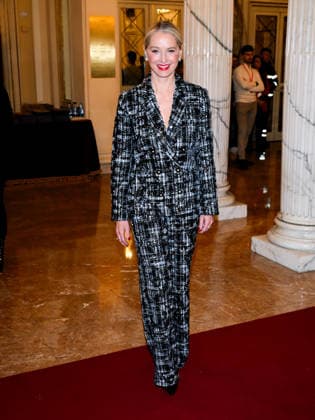 Milan, Milan Cortina 2026 Olympic Games, Welcome cocktail for guests at the Opening Ceremony at Teatro alla Scala. Pictured: Katherine LaNasa.  Copyright: xAlbertoxTerenghix xipa-agency.netx xComi Terenghix IPA_Agency_IPA71037256
