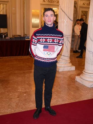 Milan, Milan Cortina 2026 Olympic Games, Welcome cocktail for guests at the Opening Ceremony at Teatro alla Scala. Pictured: Adam Rippon  Copyright: xAlbertoxTerenghix xipa-agency.netx xComi Terenghix IPA_Agency_IPA71037399