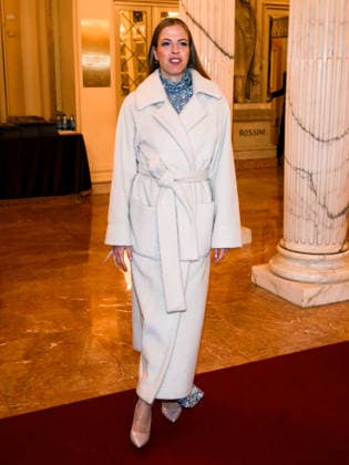 Milan, Milan Cortina 2026 Olympic Games, Welcome cocktail for guests at the Opening Ceremony at the Teatro alla Scala. Pictured: Carolina Kostner.  Copyright: xAlbertoxTerenghix xipa-agency.netx xComi Terenghix IPA_Agency_IPA71038512