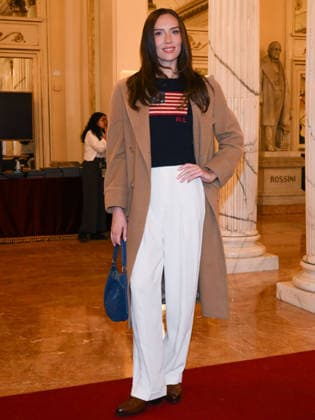 Milan, Milan Cortina 2026 Olympic Games, Welcome cocktail for guests at the Opening Ceremony at Teatro alla Scala. Pictured: Sydney Lee Carlson  Copyright: xAlbertoxTerenghix xipa-agency.netx xComi Terenghix IPA_Agency_IPA71038513