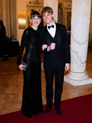 Milan, Milan Cortina 2026 Olympic Games, Welcome cocktail for guests at the Opening Ceremony at the Teatro alla Scala. Pictured: Nicoletta Manni and Timofej Andrijashenko.  Copyright: xAlbertoxTerenghix xipa-agency.netx xComi Terenghix IPA_Agency_IPA71038478