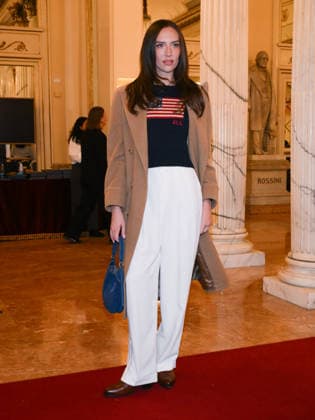 Milan, Milan Cortina 2026 Olympic Games, Welcome cocktail for guests at the Opening Ceremony at Teatro alla Scala. Pictured: Sydney Lee Carlson  Copyright: xAlbertoxTerenghix xipa-agency.netx xComi Terenghix IPA_Agency_IPA71038508