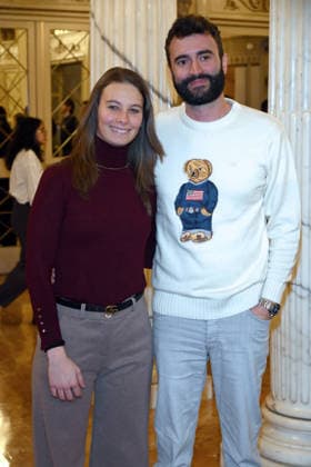 Milan, Milan Cortina 2026 Olympic Games, Welcome cocktail for guests at the Opening Ceremony at the Teatro alla Scala - Andrea Macrì with a friend  Copyright: xAlbertoxTerenghix xipa-agency.netx xComi Terenghix IPA_Agency_IPA71043069