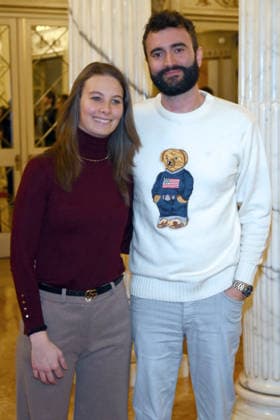 Milan, Milan Cortina 2026 Olympic Games, Welcome cocktail for guests at the Opening Ceremony at the Teatro alla Scala - Andrea Macrì with a friend  Copyright: xAlbertoxTerenghix xipa-agency.netx xComi Terenghix IPA_Agency_IPA71043076
