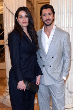 Milan, Milan Cortina 2026 Olympic Games, Welcome cocktail for guests at the Opening Ceremony at Teatro alla Scala - Luca Gervasi with a friend  Copyright: xAlbertoxTerenghix xipa-agency.netx xComi Terenghix IPA_Agency_IPA71043080