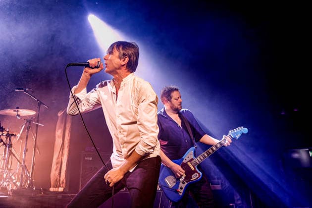 February 6, 2026, Liverpool, United Kingdom: Brett Anderson Of Uk band Suede performing alongside Richard Oakes ( Guitar) on stage at Liverpool University UK band Suede performing on stage at Liverpool University, Mountford Hall, UK as part of their 2026 ˜Antidepressants™ tour Liverpool United Kingdom - ZUMAs197 20260206_aaa_s197_373 Copyright: xAndyxVonxPipx