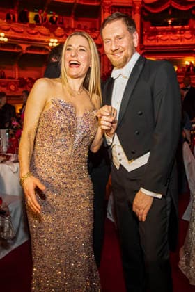 Stefanie Hertel und Michael Kretschmer MP Sachsen beim tanzen zu Gast im Ballsaal beim 100 Sepmper Oernball in der Semper Oper in Dresden am 6.Februar 2026 Sachsen Deutschland