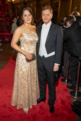 Annett Hofmann und Michael Kretschmer MP Sachsen zu Gast auf dem roten Teppich beim 100. Sepmper Oernball in der Semper Oper in Dresden am 6.Februar 2026 Sachsen Deutschland