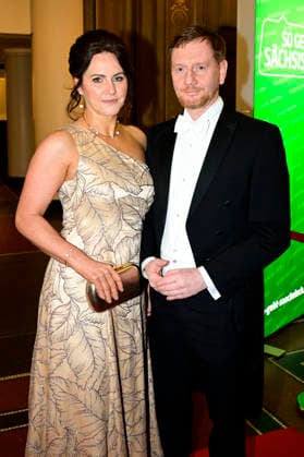 Michael Kretschmer mit Partnerin Annett Hofmann beim 18. SemperOpernball 2026 in der Semper Oper. Dresden, 06.02.2026