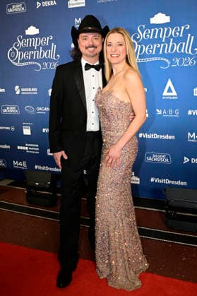 Stefanie Hertel mit Ehemann Lanny Lanner beim 18. SemperOpernball 2026 in der Semper Oper. Dresden, 06.02.2026