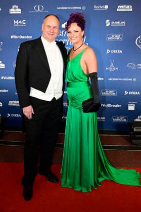 Dirk Hilbert mit Partnerin Miriam Nötzold beim 18. SemperOpernball 2026 in der Semper Oper. Dresden, 06.02.2026