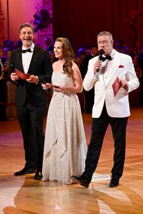 Marco Schreyl, Annika Lau und Joachim Llambi beim 18. SemperOpernball 2026 in der Semper Oper. Dresden, 06.02.2026