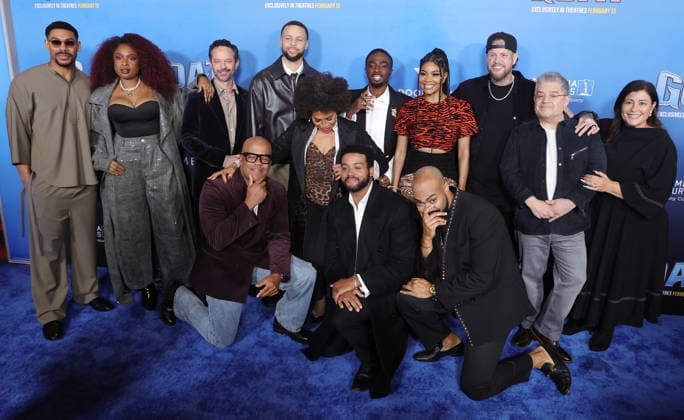 Celebrities attend the Los Angeles premiere of Columbia Pictures and Sony Pictures Animation s GOAT at the AMC Century City 15 in Los Angeles United States Featuring: Nick Kroll, Patton Oswalt, Gabrielle Union, Caleb McLaughlin, Stephen Curry, Jennifer Hudson, Jennifer Lewis, Jelly Roll, Aaron Pierre Where: Los Angeles, California, United States When: 07 Feb 2026 Credit: Faye s Vision Cover Images EDITORIAL USE ONLY. NOT FOR USE BY NEWSPAPERS BASED IN THE UK. Copyright: xx coverimg55444028