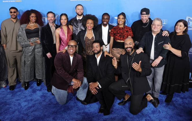 Celebrities attend the Los Angeles premiere of Columbia Pictures and Sony Pictures Animation s GOAT at the AMC Century City 15 in Los Angeles United States Featuring: Nick Kroll, Patton Oswalt, Gabrielle Union, Caleb McLaughlin, Stephen Curry, Jennifer Hudson, Jennifer Lewis, Jelly Roll, Aaron Pierre Where: Los Angeles, California, United States When: 07 Feb 2026 Credit: Faye s Vision Cover Images EDITORIAL USE ONLY. NOT FOR USE BY NEWSPAPERS BASED IN THE UK. Copyright: xx coverimg55444034