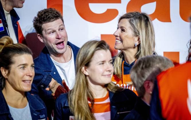 MILAN - Queen Maxima, Princess Amalia, and King Willem-Alexander visit the TeamNL House during the Olympic Games in Milan. ROBIN UTRECHT ANP netherlands out - belgium out  Copyright: xx x549906198x originalFilename: 549906198.jpg
