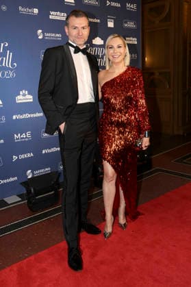 Susanne Klehn mit Partner Michael Heinz beim 18. SemperOpernball 2026 in der Semper Oper. Dresden, 06.02.2026