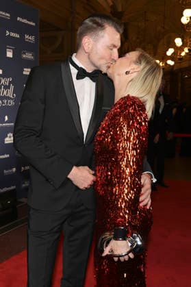 Susanne Klehn mit Partner Michael Heinz beim 18. SemperOpernball 2026 in der Semper Oper. Dresden, 06.02.2026
