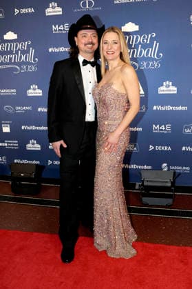 Stefanie Hertel mit Ehemann Lanny Lanner beim 18. SemperOpernball 2026 in der Semper Oper. Dresden, 06.02.2026