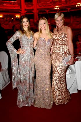 Cathy Hummels, Stefanie Hertel und Kamilla Senjo beim 18. SemperOpernball 2026 in der Semper Oper. Dresden, 06.02.2026