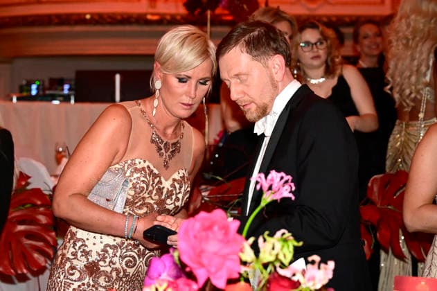 Kamilla Senjo und Michael Kretschmer beim 18. SemperOpernball 2026 in der Semper Oper. Dresden, 06.02.2026