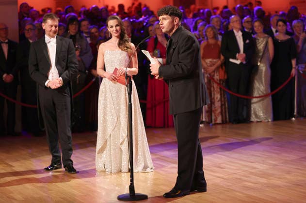 Michael Kretschmer, Annika Lau und Christian Friedel beim 18. SemperOpernball 2026 in der Semper Oper. Dresden, 06.02.2026